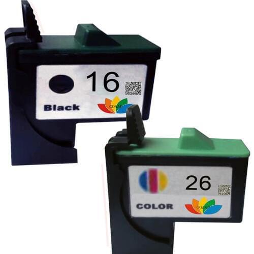 2pack Compatible Lexmark INK CARTRIDGES 16 26 17 27 Combo Black Color 10N0016 10N0026