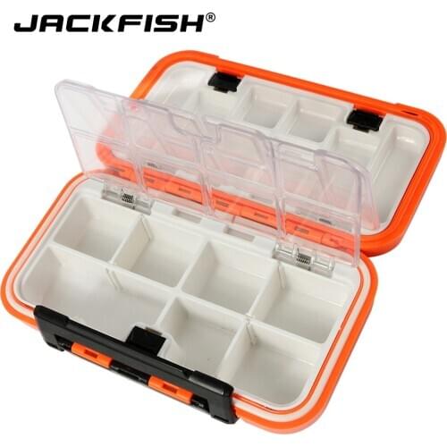 JACKFISH Fishing Tackle Boxes Double Layer 16 Compartments Lure 16CM Fishing Box For Fly Fishing Tackle Boxes Accessorie