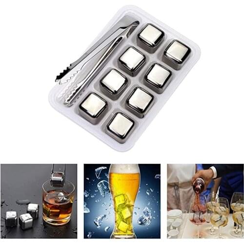 Stainless Steel Ice Cube Metal Cooler Wine Rack Kitchen Bar Accessories Quick Freezing Ice Maker Wine Beer Whiskey Ice Cubes