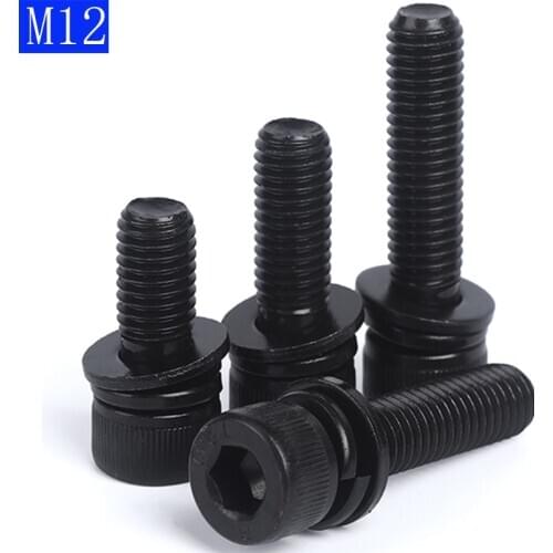 M12 x 1.75 ( 12mm ) HIGH TENSILE 12.9 STAINLESS SEM SOCKET HEAD CAP SCREW + FLAT / SPRING WASHER