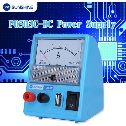 110V-240V DC Power Supply Mechanical PointerAmmeter 5V 3A for Mobile Phone Battery Short Circuit Protection Repair Tools