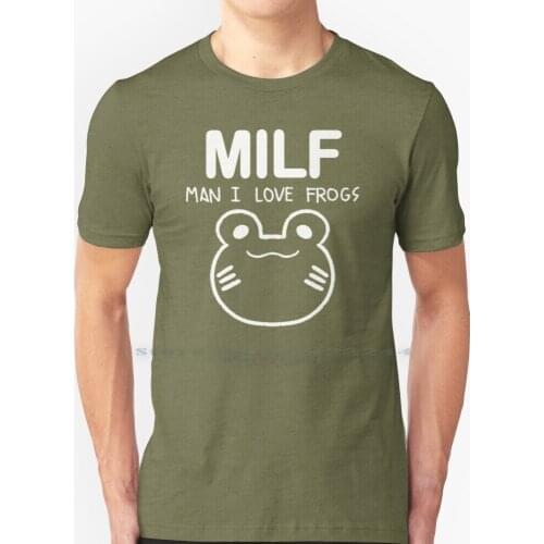 Milf Man I Love Frogs Plain T Shirt 100% Pure Cotton Haikyuu Sendai Frogs Tsukishima Kei Creative Trending Vintage Cool Gift