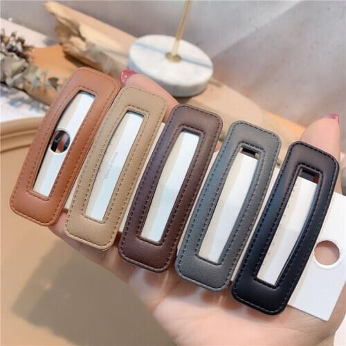 Fashion Imitiation Leather Hair Clips BB Clips for Women Girls Barrettes Handmade Leather Hairpins Hair Accessories