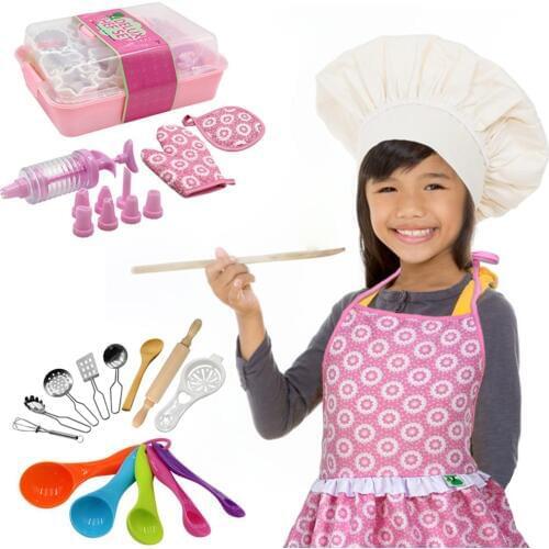 Childrens Baking Clothing Mold Set Simulation Cake Baking Food Service Apron Tool Childrens House Home Kitchenware