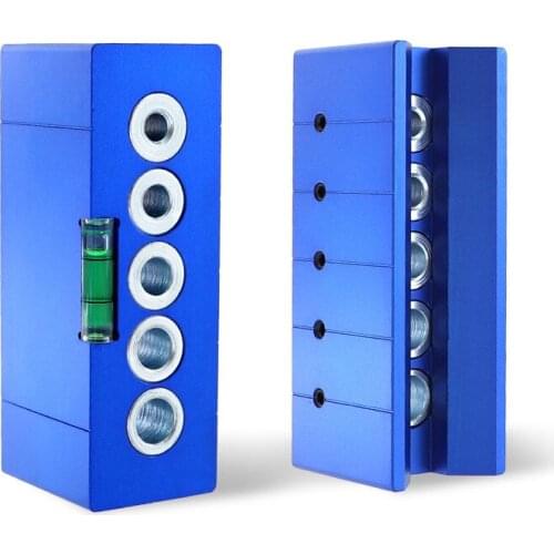 Aluminum Alloy Woodworking 90 Degree Drill Straight Angle Guide with Horizontal Bubble 6/7/8/9/10mm Doweling Jig V-Drill Guide