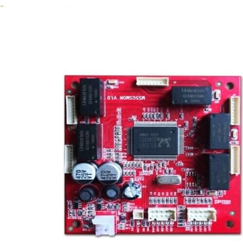 OEM/ODM 10/100/1000Mbps Gigabit 5 ports ethernet switch module pcba board with 1*4 2.0mm pin socket wifi antenna cpe