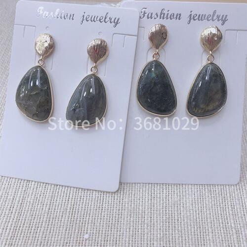 Fall new earrings fashion simple personality pull feldspar earrings drip style earrings
