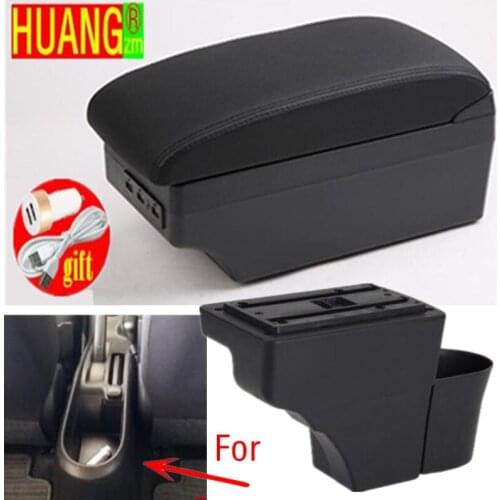 For Nissan Note Armrests central storage box car armrest box modification accessories with USB LED light Easy to install