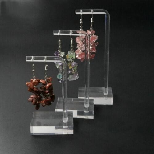 3 Piece Earring Holder Stand, Acrylic Earring Display Rack, Clear Earring Holder