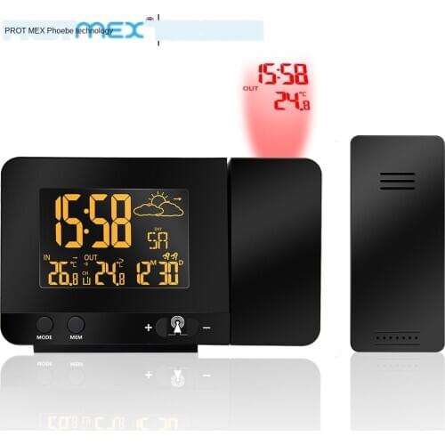 Cross-Border Popular Color Projection Clock Temperature Dual Alarm Clock USB Charging VA Screen HD Display