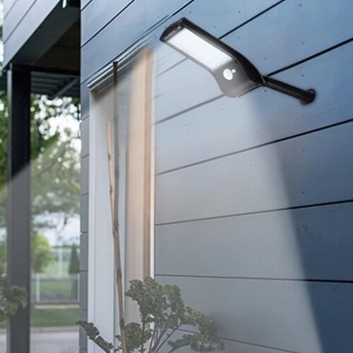 LEDs Solar Powered Wall Light PIR Motion Sensor Lamp with Mounting Pole Drop shipping