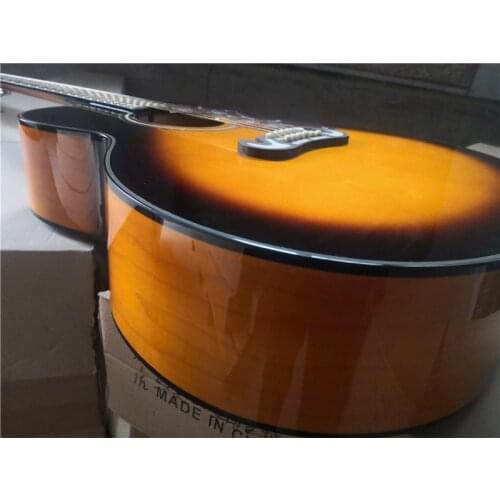Only 2 in stock 6 string 43 inch sunburst guitar,0M J20 acoustic guitar, folk guitar,Spruce plywood guitar,black inlay