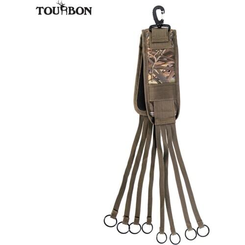 Tourbon Hunting Game Strap Bottom Land Non-Slip Ring Tote Carrier Waterfowl Floating Duck Carrier Neck Style 8 Metal Cinch Rings