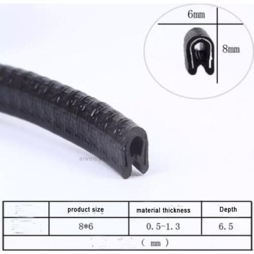 6x8mm U shape sealing strip rubber bordure u type gib Mechanical glass curtain wall car banding Anti-collision fillet