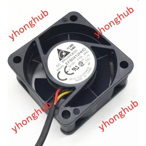 Detla Electronics EFB0412HHD 6R53 DC 12V 0.15A 40x40x20mm Server Cooling Fan