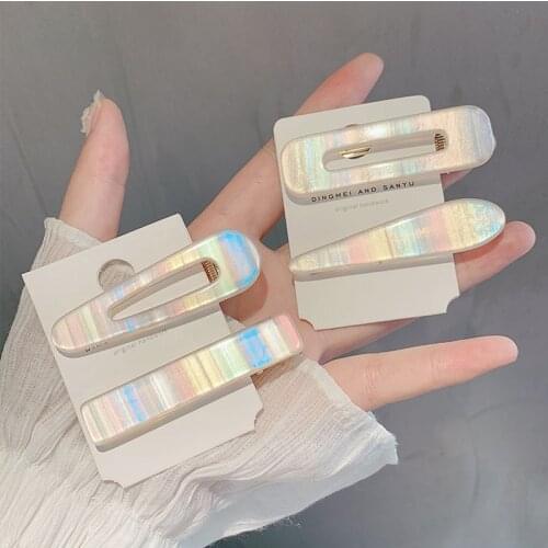 Korean Version Of Hairpin Side Clip Girl Color Sweet Bangs Clip Small Headdress Duckbill Clip Girl Simple Niche Hair Accessories