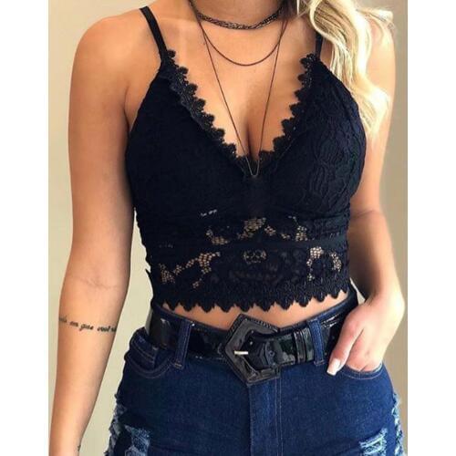 Women Plus Size Vest Crop Wireless Bra Lingerie Sexy V-Neck Underwear Camisole Wireless Thin Underwear Sexy Lingerie Women Push