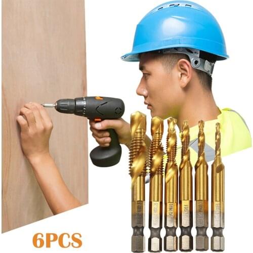 1/4 Inch Hex Tap Drill Bits Fluted Machine Screw Tap HSS Tapping Thread Kit Tough Easily Carrying Lightweight Tools