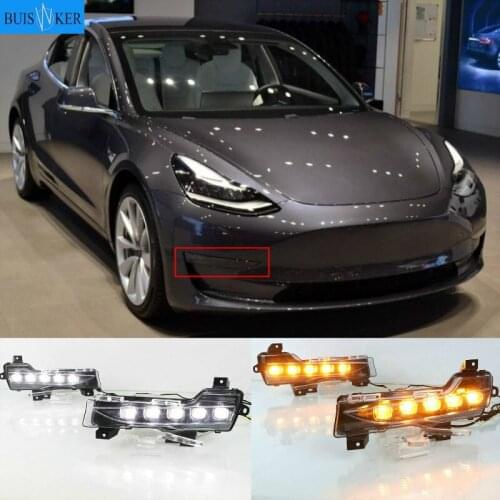 1Set For Tesla Model 3 2017 2018 2019 2020 Car LED DRL Daytime Running Light