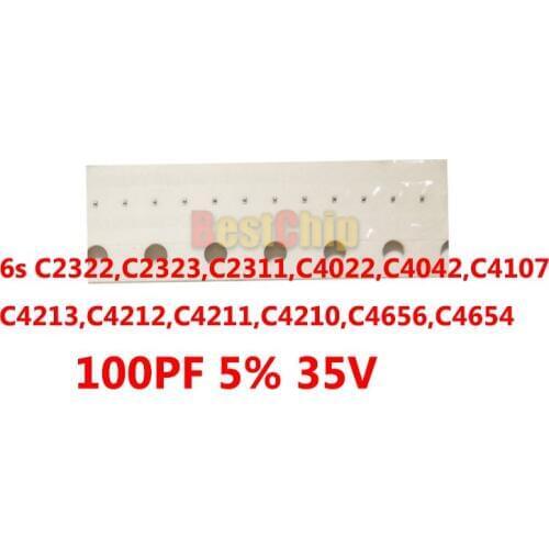 20pcs/lot 100PF 5% 35V For iphone 6s 6splus backlight capacitor C2322,C2323,C2311,C4022,C4042,C4107 C4213,C4212,C4211,C4210