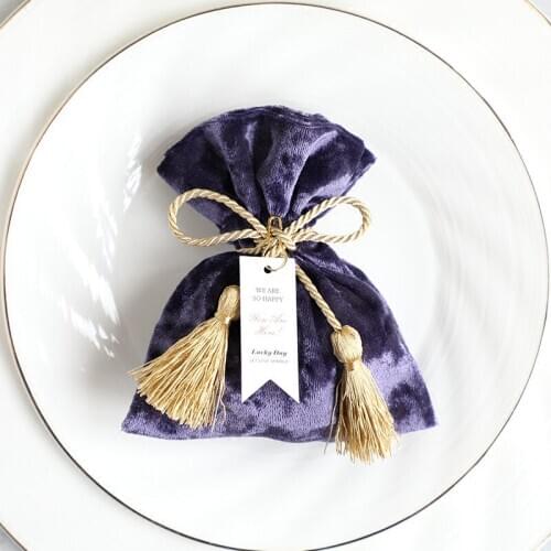 2018 Purple Bag Jute Gift Bags Jewelry Packaging Wedding Bags with Candy Bag Gift Bags Pouch Product Packaging Bags Party Supply