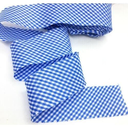 3cm 10Y 11 Colors Gingham-Tartan Fabrics Ribbon for Textile Apparel Sewing Bias Binding Handmade Hairbow Gift Floral Packing