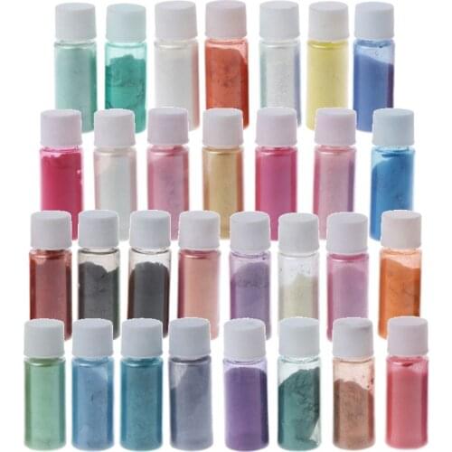 30 Colors Mica Powder Epoxy Resin Dye Pearl Pigment Natural Mica Mineral Powder Resin Pigments Material Crystal Mold Soap Making