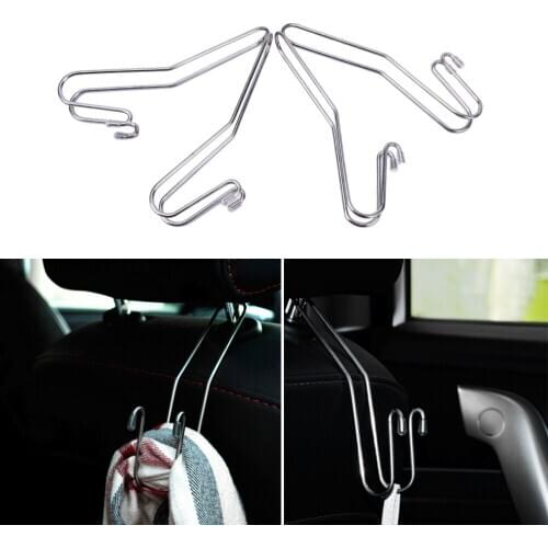 4PCS Multi-functional Metal Auto Car Seat Headrest Hanger Bag Hook Holder For Bag Purse Cloth Grocery Storage Auto Fastener Clip