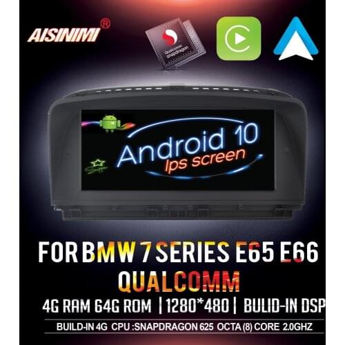 AISINIMI 4G+64G Android 10 Car Dvd Navi Player For BMW 7 Series E65 E66 (2001-2008) CCC Car audio gps stereo screen monitor