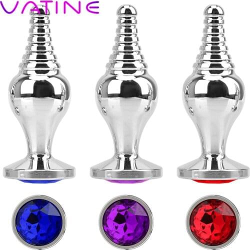 VATINE Anal Toys Thin Screw Thread Anal Plug Prostate Massager Anal Beads Sex Toys For Women Man Gay Jewelry Metal Butt Plug