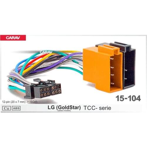 Carav 15-104 Car ISO Harness Head Cable for LG (GoldStar) TCC-series Stereo Radio Wire Adapter Plug Wiring Connector Cable
