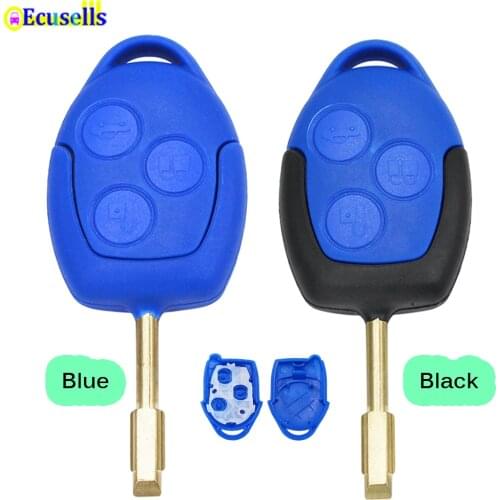 3 Buttons Remote Car Key Shell Case Fob for Ford Transit WM VM 2006-2014 P/N: 6C1T15K601AG Black or Blue FO21 Blade