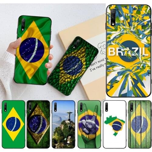 CUTEWANAN Brazil Brazilian flags Soft Silicone Black Phone Case for Huawei Honor 30 20 10 9 8 8x 8c v30 Lite view pro