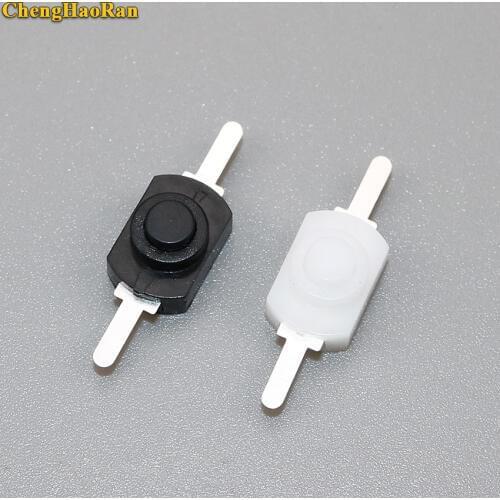 ChengHaoRan 1pcs 2Pin Flashlight Power Switches Push Button Switch Black white On Off Mini Electric Torch