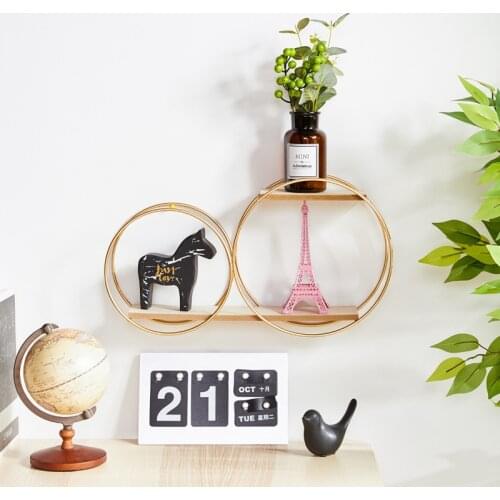 Home Decoration Metal Wall Hanging Decoration Wall Rack Shelfs for Bed Room Wrought Iron Shelf Wall Bookshelf Partition Siamese