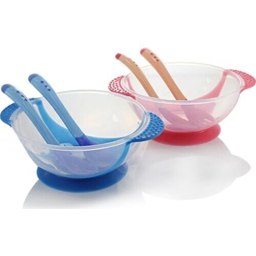 ECO Friendly Cute Baby Kids Children Toddler Tableware Suction Cup Bowl with Spoon Fork Food Feeding