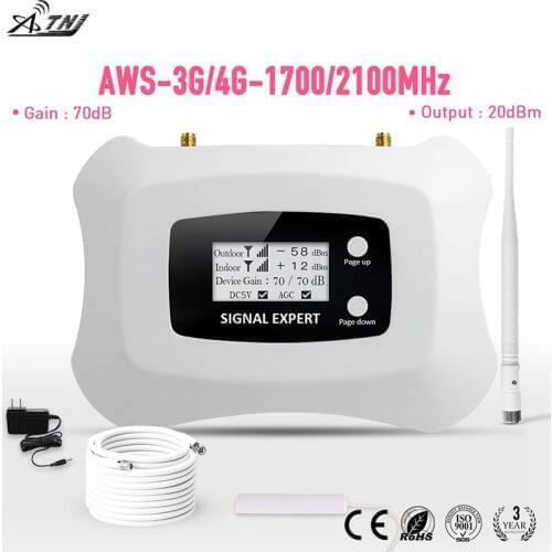 HOT Sale !Full Smart LCD AWS 1700mhz 3G LTE 4G Repeater Cell Phone Mobile Signal Repeater cellular signal amplifier booster