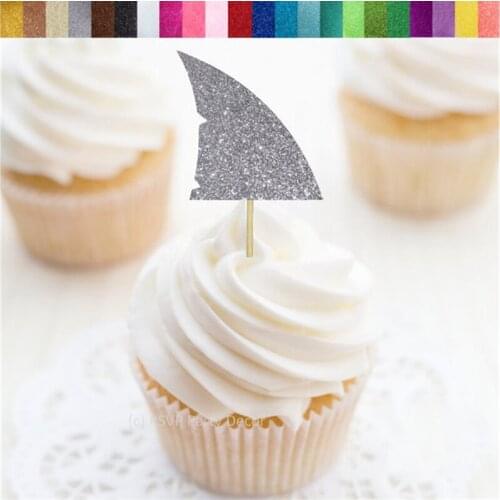Custom Shark Fin Cupcake Toppers, Shark Themed Party Decorations, Ocean Party Decor, Shark Food Picks, Dorsal Fin Toppers