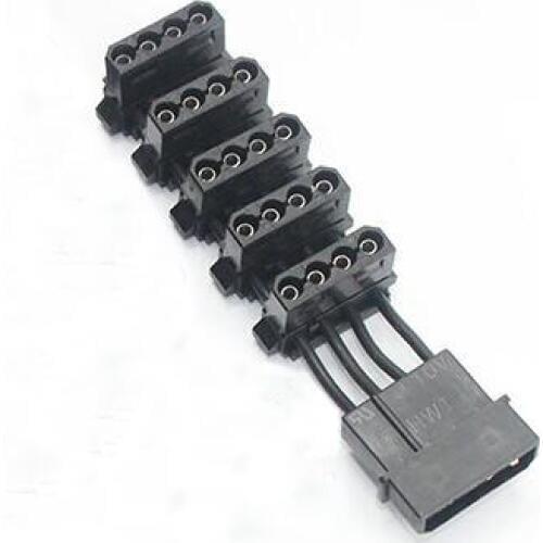 50pcs Extremely Short PC Desktop Computer 4Pin IDE Molex 1 to 5 Splitter 18AWG Cable