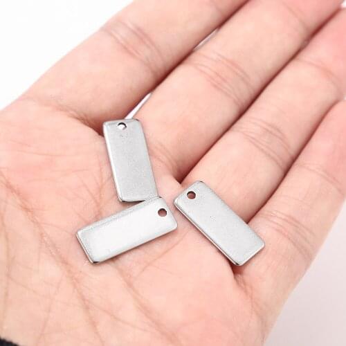 20pcs/lot Square Charm Pendants 9*21mm for Bracelet Necklace DIY Jewelry Making Findings Accessories