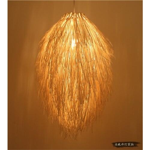 European pastoral style handmade rattan Art Chandelier Restaurant Bar Cafe chandelier retro led chandelier decorative lighting