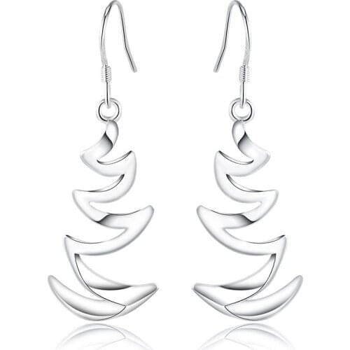 Fashion 925 Sterling Silver Earrings Cute Wave Earrings Woman Glamour Jewelry Gift