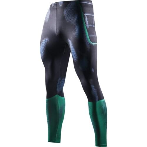 Hot Koop Mens Compressie Panty Leggings Running Sport Mannen Print Gym Fitness Jogging Broek Sneldrogende Broek Training Legging