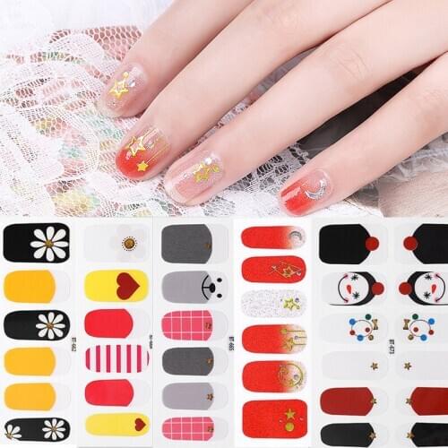 10g nail stickers waterproof stickers French frangipani daisy Net color nail polish stickers Nail art stickers decoration
