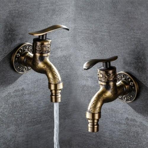 Wall Mount Bibcock Bathroom Wall Mounted Single Cold Water Faucet Washing Machine Sink Mop Pool Outdoor Garden Faucet