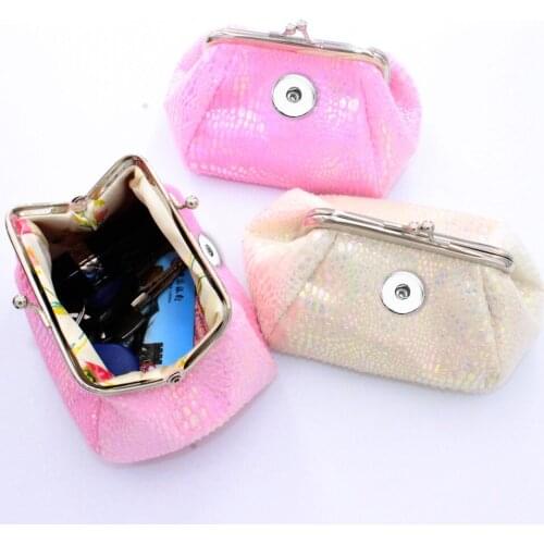 2021 NEW 18mm Snap Button jewelry Coin Purses Small-Wallets Money-Bags For girls gift QB7010