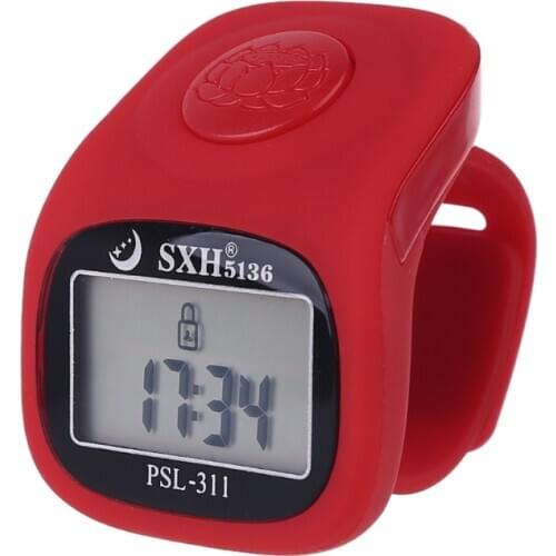 New 6 Digital Finger Tally Counter 8 Channels w Backlight Time Prayer Silicone Ring