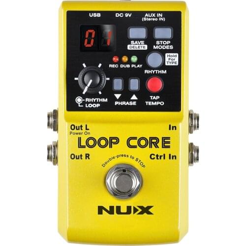 NUX Loop Core Guitar Effect Pedal Looper 6 Hours Recording Time 99 User Memories Built-in Drum Patterns for Guitar Accessories