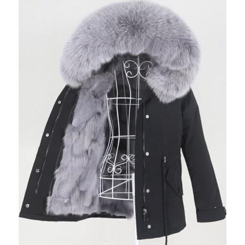 OFTBUY 2021 Short Waterproof Parka Real Fox Fur Liner Coat Winter Jacket Women Natural Raccoon Fox Fur Collar Hood Detachable