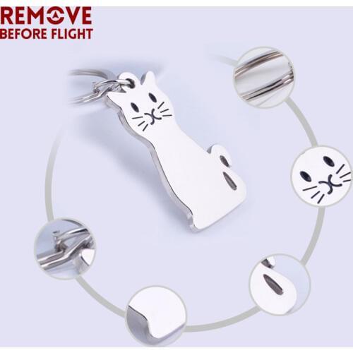 Wholesale Brand New Fashion Jewelry Lovely Kitty Shaped Creative Gifts Silver Color Key Chains for Kids Cat Key Ring 10 PCS/LOT